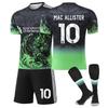 Подростки Дети Взрослые Индивидуальное Имя Футбольные Комплекты 2025-26 Ливерпуль Зеленый #10 МАК АЛЛИСТЕР Тренировочный Комплект с Носками