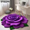Living Room Home 3D Floor Mat Flower Floor Mat Plush Carpet Round Irregular Carpet