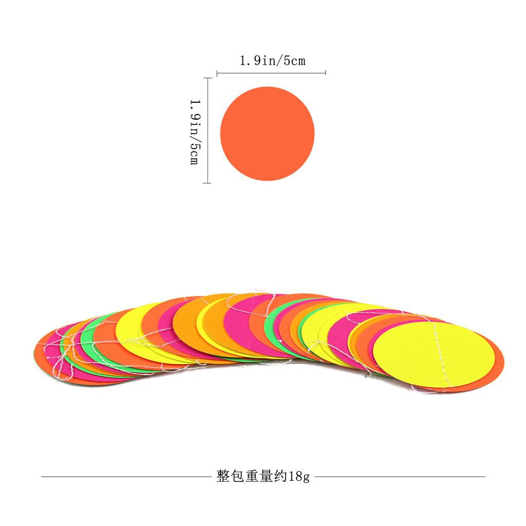 Birthday Party Wedding Decoration Fluorescent Paper Latte Flower Star Disc Luminous Pendant Flag Customization