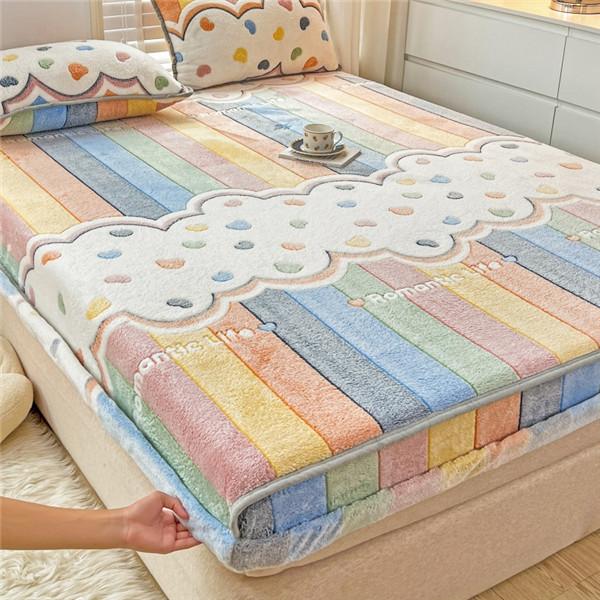 Молочный фланелевой чехол для матраса, сохраняющий тепло, утепленное покрывало, наматрасник, флисовый пылезащитный чехол, простыня, покрывало (Нет наволочки)