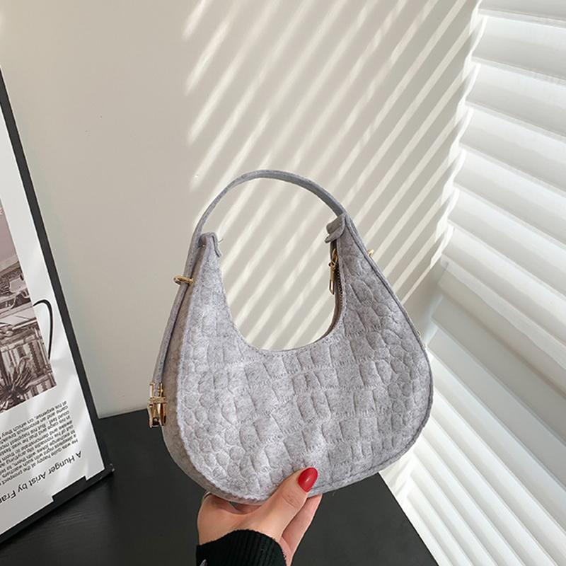 New Fashion Women Bag Retro Felt Impressed Crocodile Underarm Bag Women Shoulder Bag