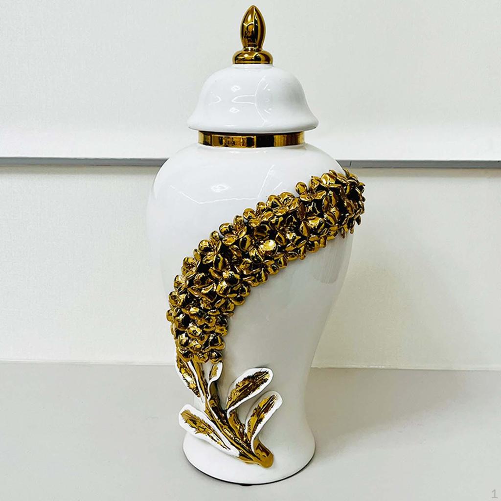 Керамическая имбирная банка для хранения цветов, ваза для хранения с крышкой, орнамент, фарфор, декоративная ручная работа для