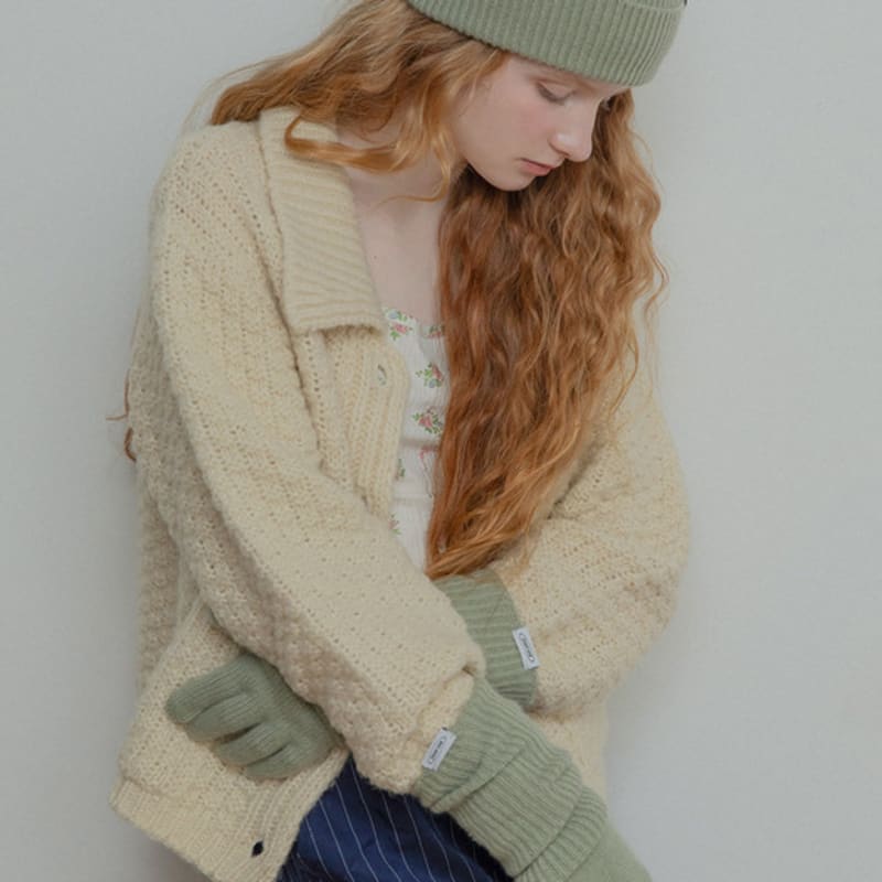 Mellotory 100% кашемировые перчатки без пальцев (оливковый)