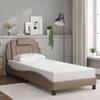 VidaXL Viana Bed Frames Without Mattress, Upholstered Bed with Cushion, Single Bed, Adult Bedroom Bed, Modern, Cappuccino 3208072