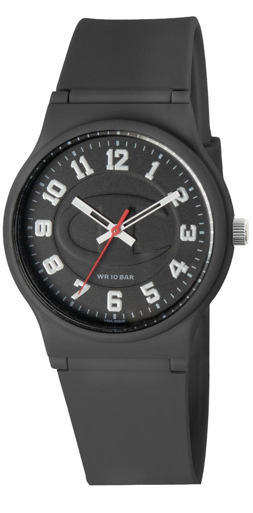 Аналоговые часы Citizen Q&Q VP49A-006VK Champion с полиуретановым ремешком, водозащитой 10 АТМ, черные, для мужчин и женщин