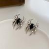 Halloween Gothic Retro Old Spider Zircon Earrings Women Fashion Design Black Zircon Earring Party Jewelry Gifts Wholesale