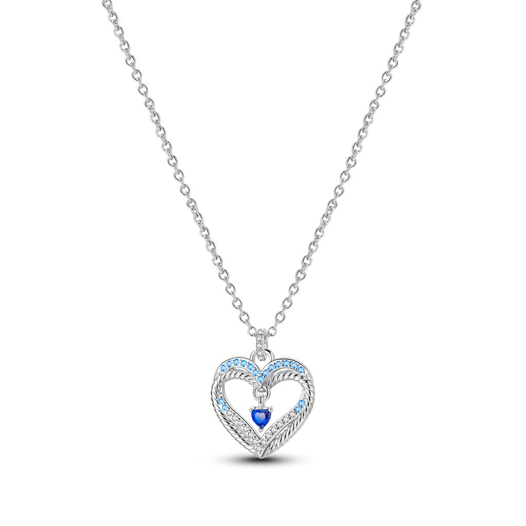 925 Silver Pendant Necklace Heart Star Charm Basic Chain Original Jewelry For Woman