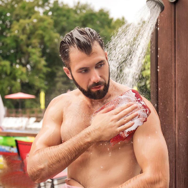 Африканская сетка для мытья тела, разноцветная мочалка, эксфолиатор для тела, многоразовая губка для ванны, мочалка, африканская скрабирующая длинная сетка, тряпка для душа