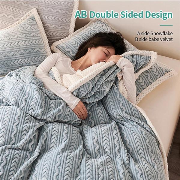 Winter Thick Duvet Cover Blankets Double Sided Kids Adults Quilt Cover Fleece Soft Warm Sofa Cover Bedspread
