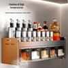 Modern 3-Tier Countertop Spice Rack with 5 Grids & Hanging Rod