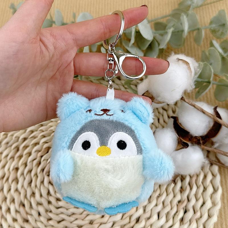 Cute Penguin Plush Key Ring Tourist Hat Penguin Keychain For Girls Gifts Creative School Bag Keychain