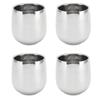 4PCS Coffee Cup Stainless Steel Double Wall Insulation Prevent Scalding Curved Cup 200ML