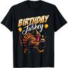 Happy Thanksgiving Turkey Day Birthday Turkey T-Shirt - Unisex-Adults, Kids - Black - Short Sleeve - Thanksgiving-themed Birthday T-Shirt