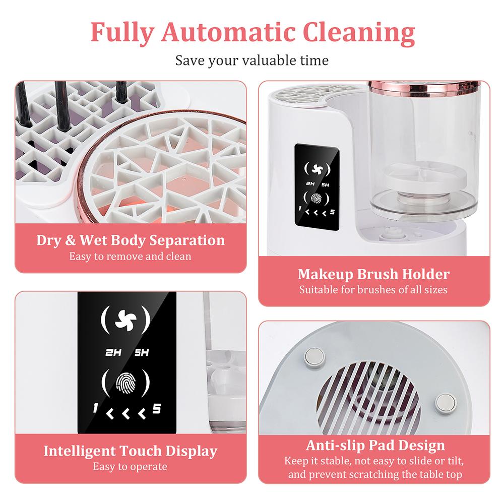 Mechanized Cosmetic Brushes Cleaning Drying Machine Air-drying Cosmetic Brushes Electric Cleaner Dryer Sponge Rotating Washing Tools