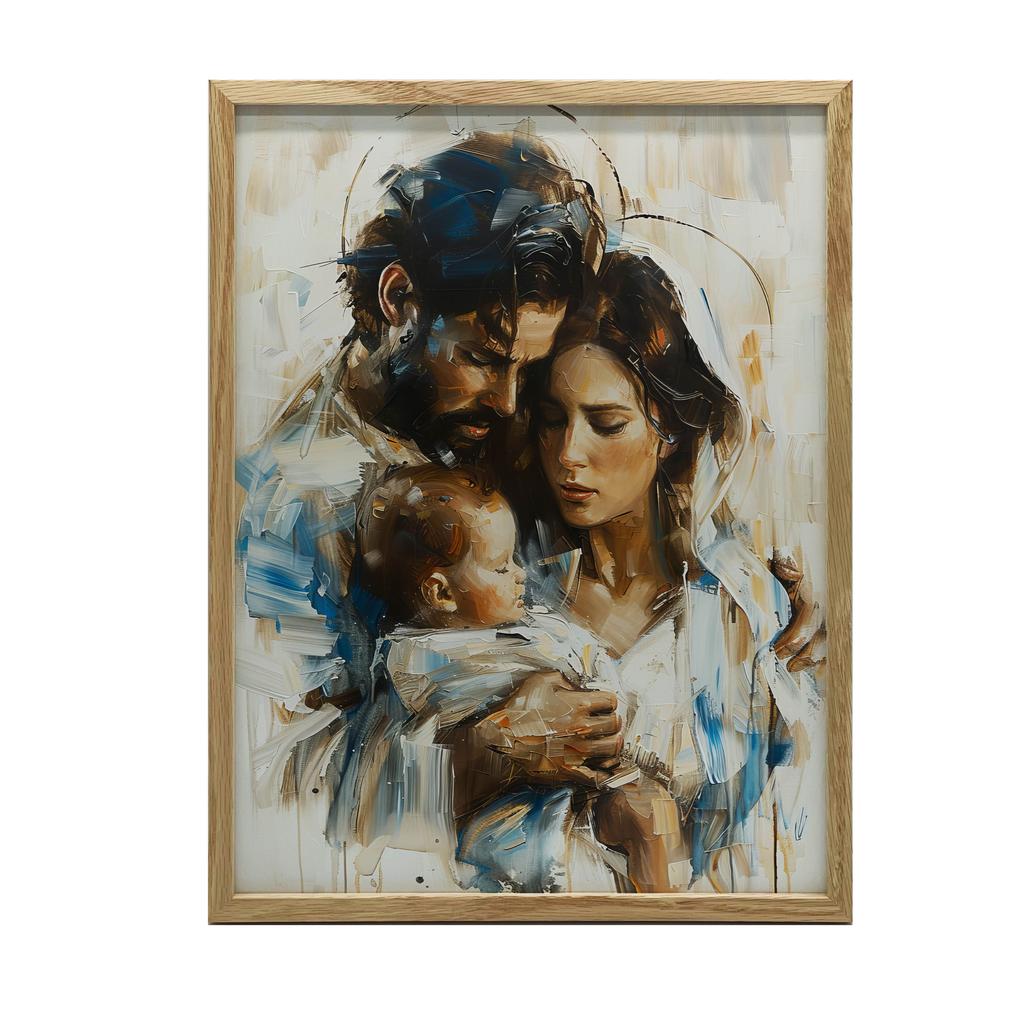 Warmth of the Holy Family Poster Warmth of the Holy Family Poster, 30X40 Cm, Gold Aluminum Frame, 230 Gsm Matte Paper