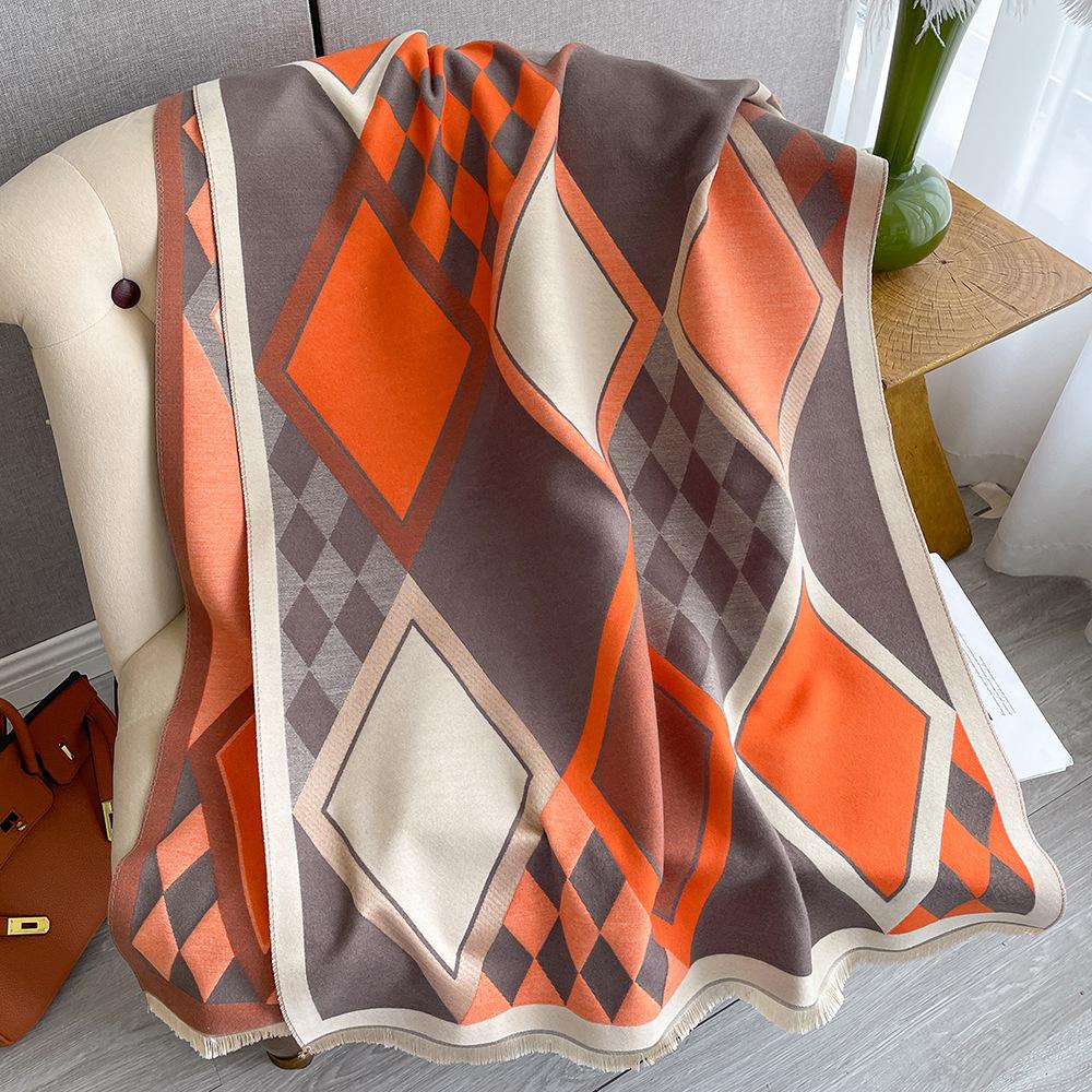 Chic Geometric Plaid Scarf - Generously Sized & Luxuriously Soft - Timeless Black & White Color Block with Tassel Accents Perfect for Autumn & Winter