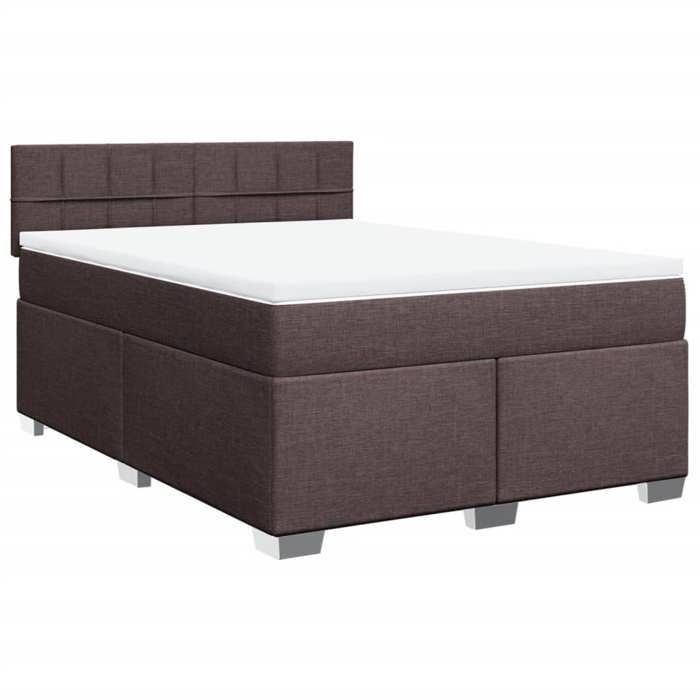 Maison Exclusive - Sommier à lattes de lit avec matelas Marron foncé 140x190 cm