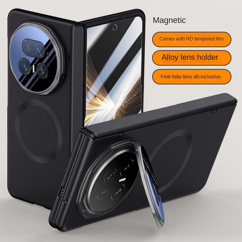 Built-in Magsafe Magnetic With Tempered Glass Film Protect Case For Honor Magic V5 Hinge Protection Cover
