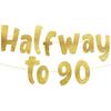 На полпути к 90 Золотой Глиттерный Баннер - С Днем Рождения 45 лет Баннер - Украшения и Принадлежности для Вечеринки в Честь 45-летия - 45-я Свадебная годовщина