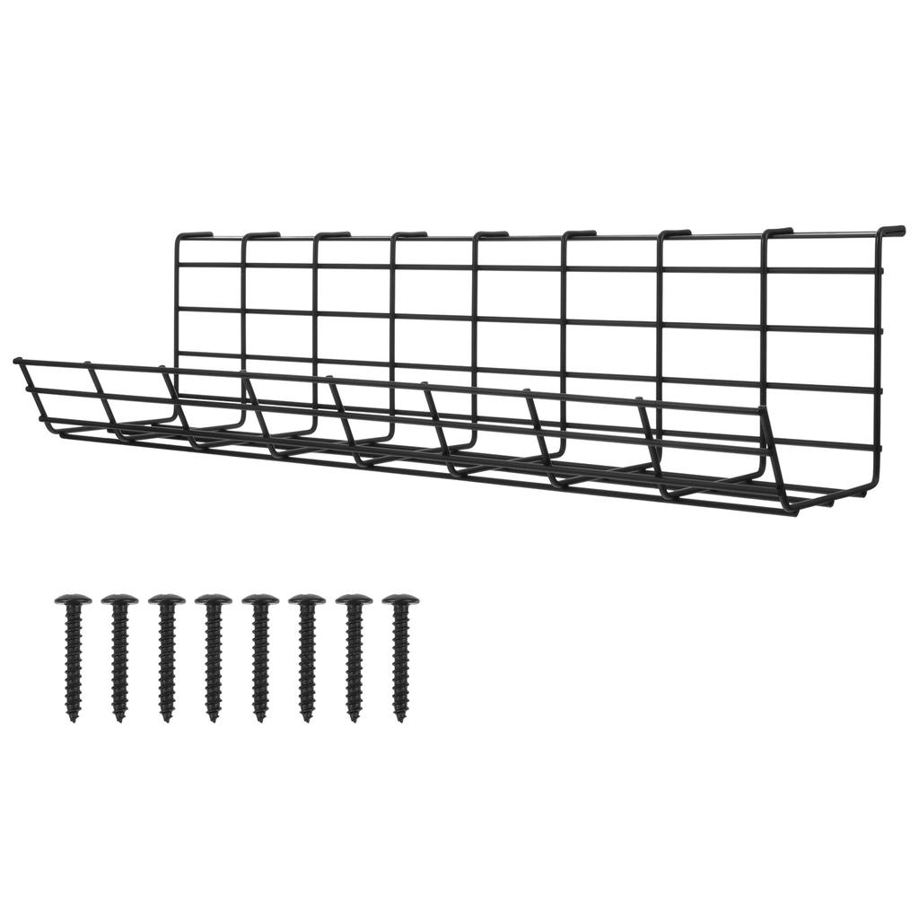 Storage Rack Office Electric Wire Black Serving Tray Under Desk Organizer Iron Cable Management Supply Shelf
