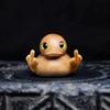 Funny Middle Finger Duck Handmade Wooden Statue Mini Duck Figurines Garden Decoration For Home Office Desktop Little Yellow Duck