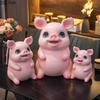 Милая мультяшная свинка-копилка для ребенка Креативная копилка Украшения для рабочего стола Животное Скульптура из смолы Эстетичный декор для комнаты