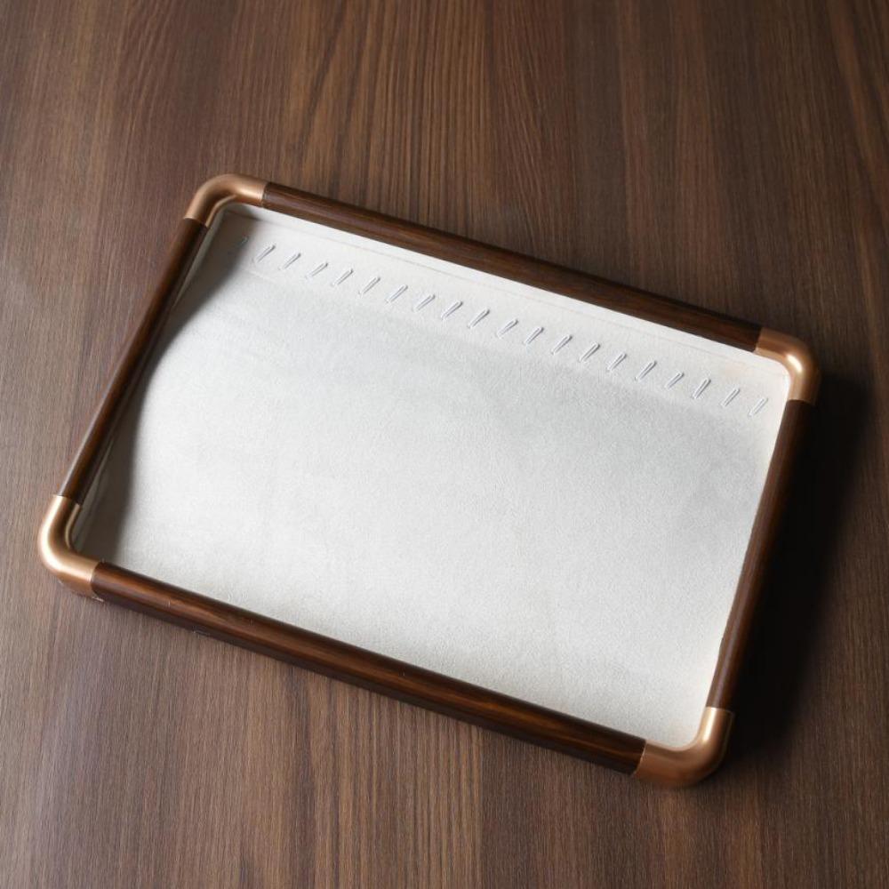 Деревянный поднос для украшений большой вместимости, бархатный держатель для демонстрации украшений, органайзер для украшений, хранение украшений