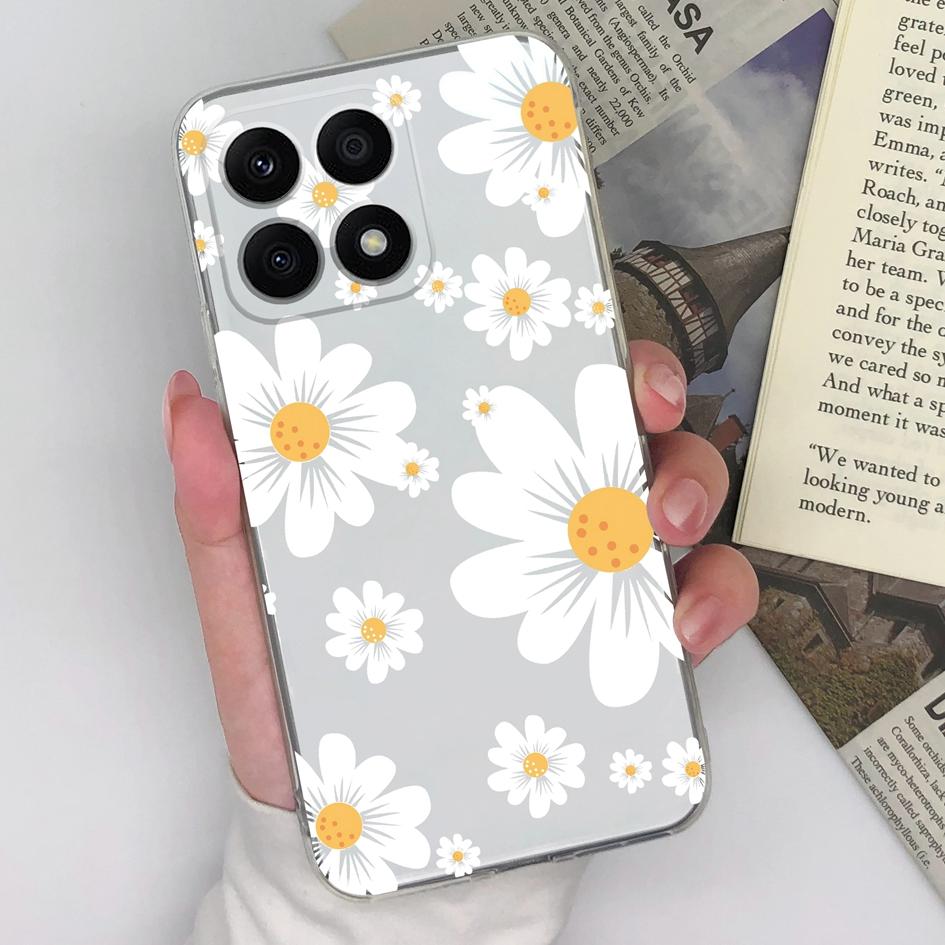 Чехол для телефона Honor Magic5 Pro 9S 9X Pro 20S 30S X8a X7a 8A Pro, задняя крышка, прозрачный противоударный мягкий силиконовый чехол с бабочкой и цветком для Honor, бампер