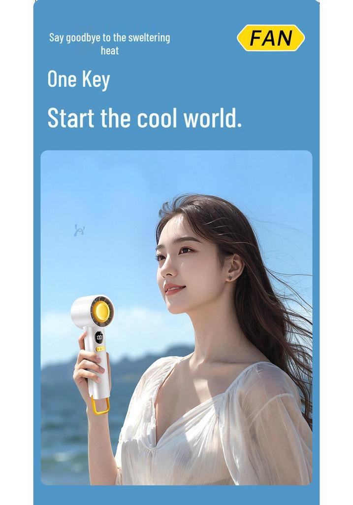 2026 Turbo High-Speed Handheld Fan with 100-Speed Digital Display - Portable and Creative Gift