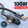 Кабель для быстрой зарядки 100 Вт Прямой угол 90 градусов USB Type-C Кабель для передачи данных Мобильный телефон Быстрая зарядка Кабель для передачи данных для Samsung MI