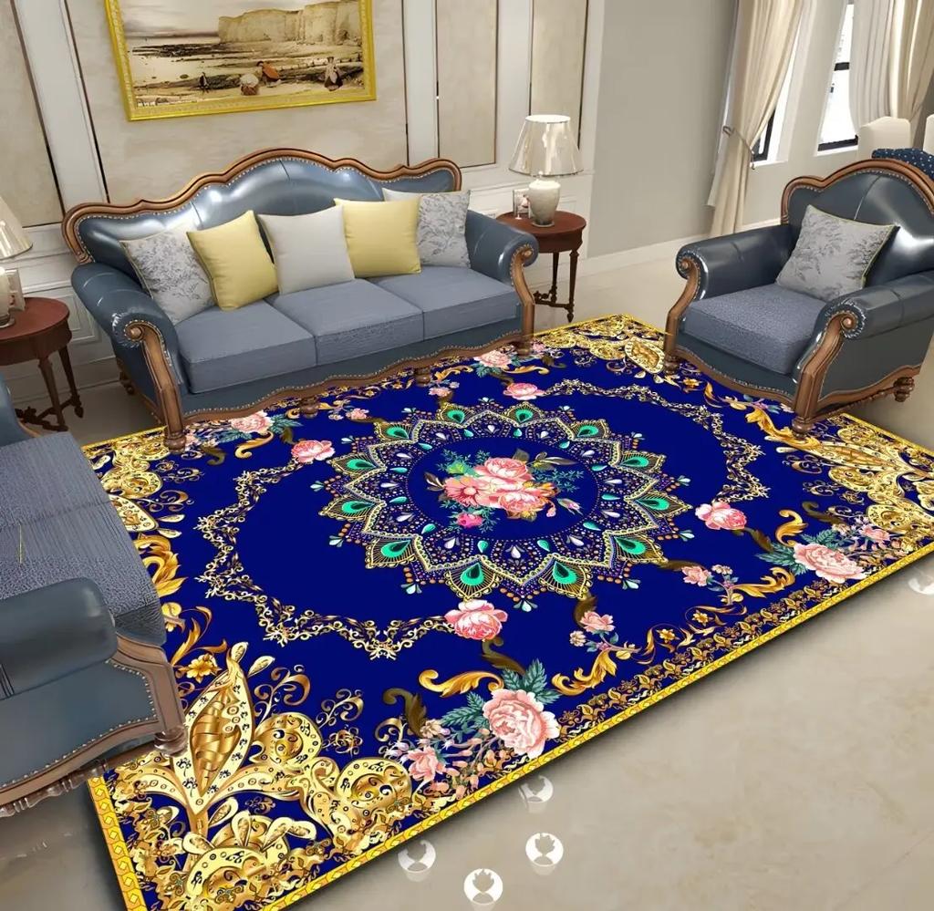 Ковер красный плюшевый в европейском стиле для украшения гостиной, домашние роскошные ковры большой площади для спальни, противоскользящие, моющиеся, напольные коврики для дивана