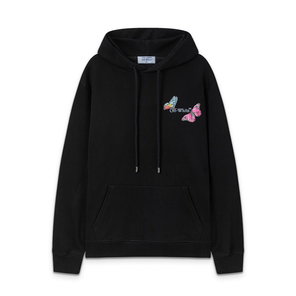 9099 Off-White 2026 Autumn and Winter New OW Butterfly Letter Arrow Pattern Men's and Women's Hooded Sweatshirt