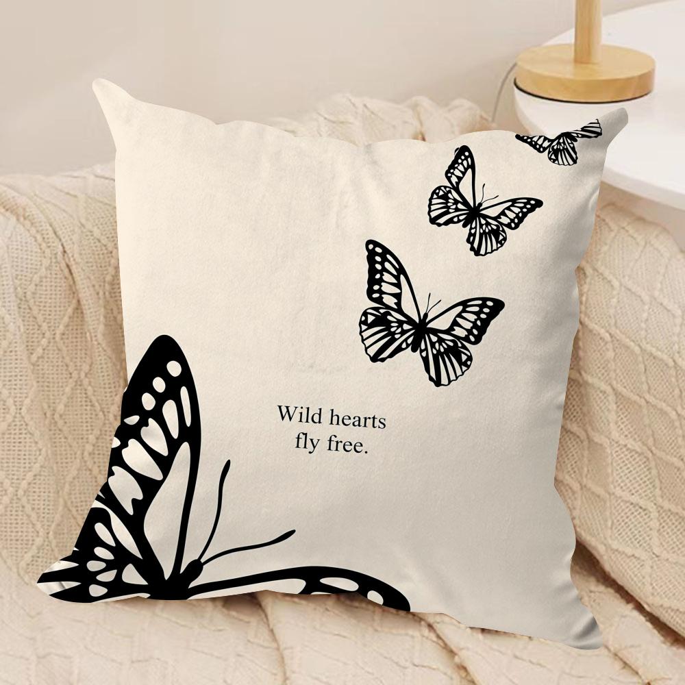 Cute Retro Butterfly Cushion Cover Square Pillow Bedroom Sofa Leisure Comfort Living Room Home Decoration X