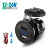Dual USB Car Charger Socket Waterproof Fast Charge Power Outlet With Touch Switch For 12V-24V Motorcycle Boat Marine Truck ATV