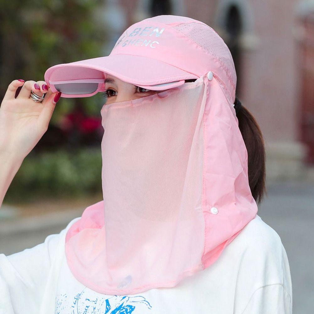 Breathable Sunscreen Ice Silk Cap Protective Shield Full Face Mask Women Sun Protection Cap