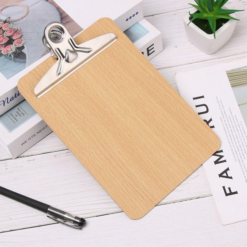 1PC Stationery Multi-Function Wooden Clipboards Folder Board Writing Sheet Pad Filing Clip