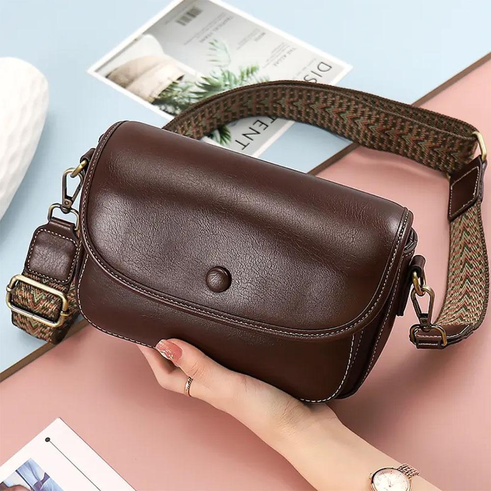 Маленькая квадратная сумка кроссбоди Универсальная и модная, Одноплечевая сумка из натуральной кожи, Повседневная женская сумка