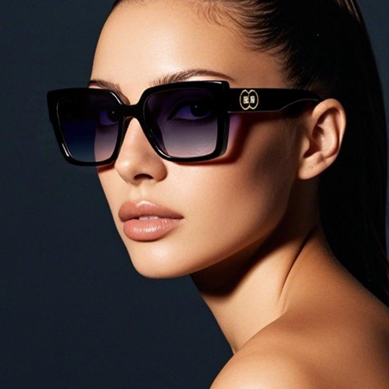 2 шт. Модные квадратные солнцезащитные очки с большой оправой для женщин, европейская и американская мода, очки с защитой от УФ-излучения, очки люксового бренда