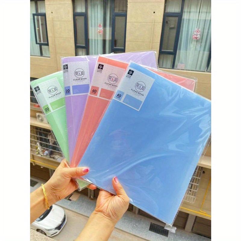 1 шт. Однотонная многослойная папка-портфель для документов формата А4 с прозрачными карманами для хранения бумаги, большой вместимости (Случайная карточка с этикеткой на обложке)