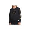 Jordan Side Letter Print Logo Crew Neck Long Sleeve Sweatshirt Kids Tops Black DQ3711-010
