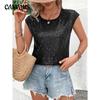 Women's New Loose Type Casual Fashion Party Round Neck Sleeveless Top Sequins T-Shirt