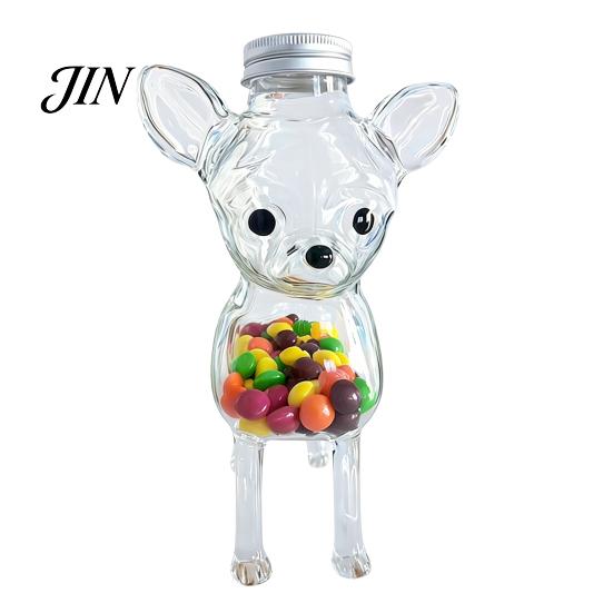Cute Home Decor Container Candy Jar, Owl Dog Turtle Cat Shape Cookie Container, with Airtight Lid, Animals Glass Storage Jar Moisture-proof