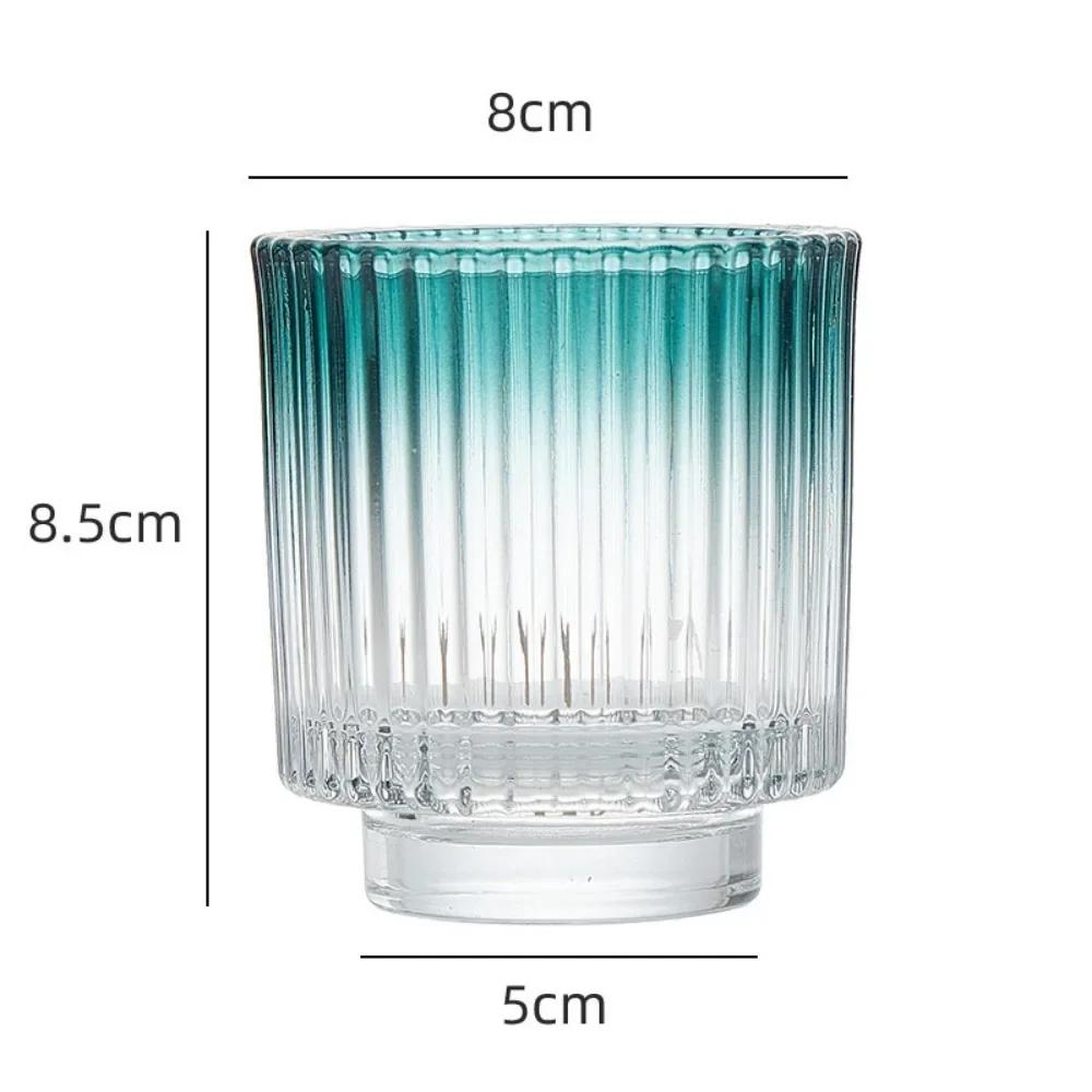 Современный скандинавский стеклянный подсвечник с прозрачной чашей для свечи с вертикальными полосками для центральных элементов, украшения стола для свадьбы, дня рождения