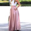 Spring and Autumn  Big Yards Solid Color OL Bustier High-waisted Half-body Skirt Pleated Long Skirt