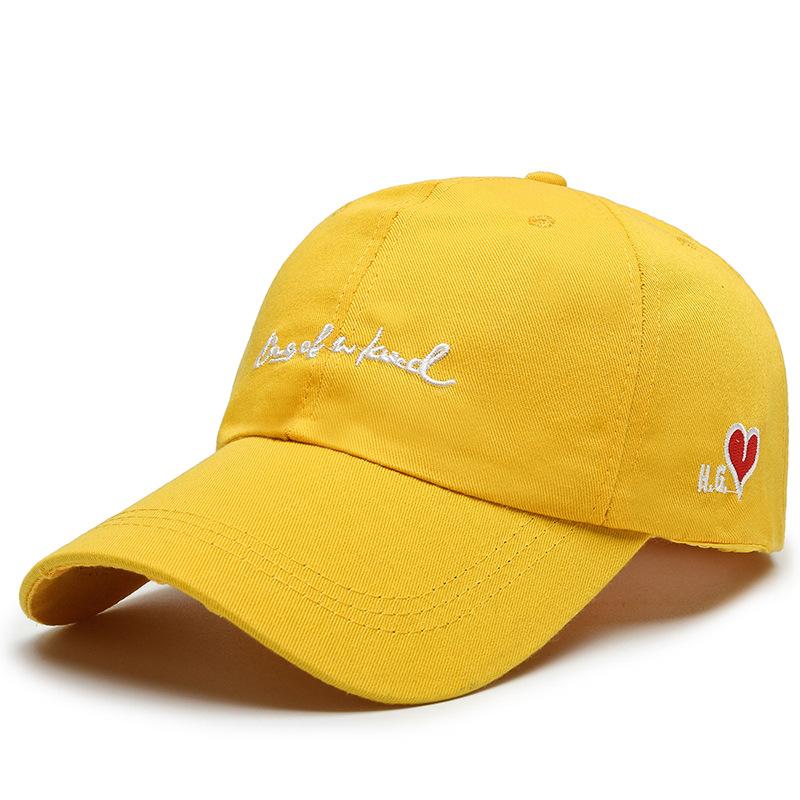 Женская Бейсболка с Вышивкой Буквы Сердце Летняя Мужская Однотонная Snapback Унисекс Шляпа от Солнца Осень Спортивная Хип-Хоп Бейсболка Кепка