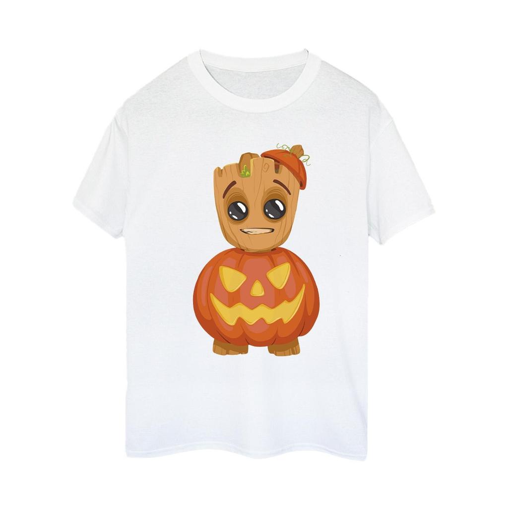 Футболка бойфренда из хлопка «I Am Groot» с принтом тыквы Groot