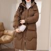 XL-8XL свободная верхняя одежда женская зимняя длинная парка с капюшоном повседневная свободная толстая теплая женская куртка большого размера женская одежда