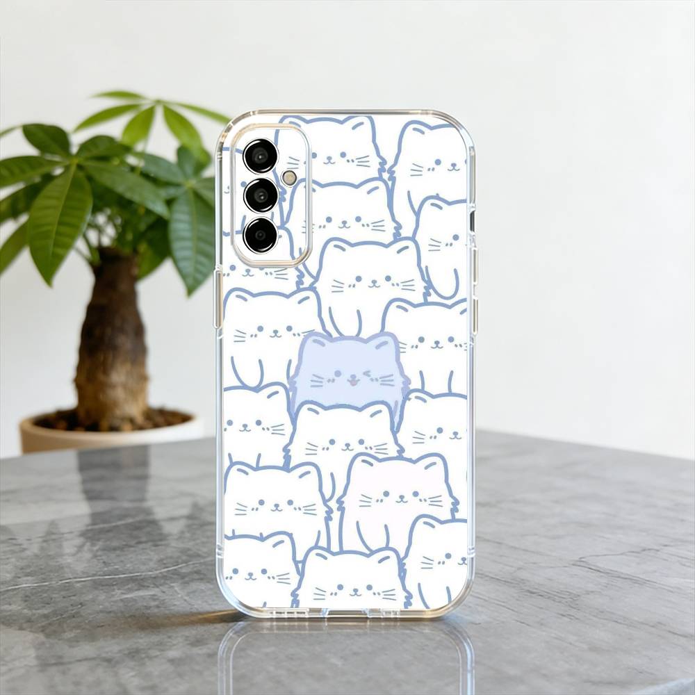 Простой и милый чехол для телефона Samsung A10, 12, 20, 21S, 30, 31, 40, 50, 51, 52, 70, 71, прозрачная крышка