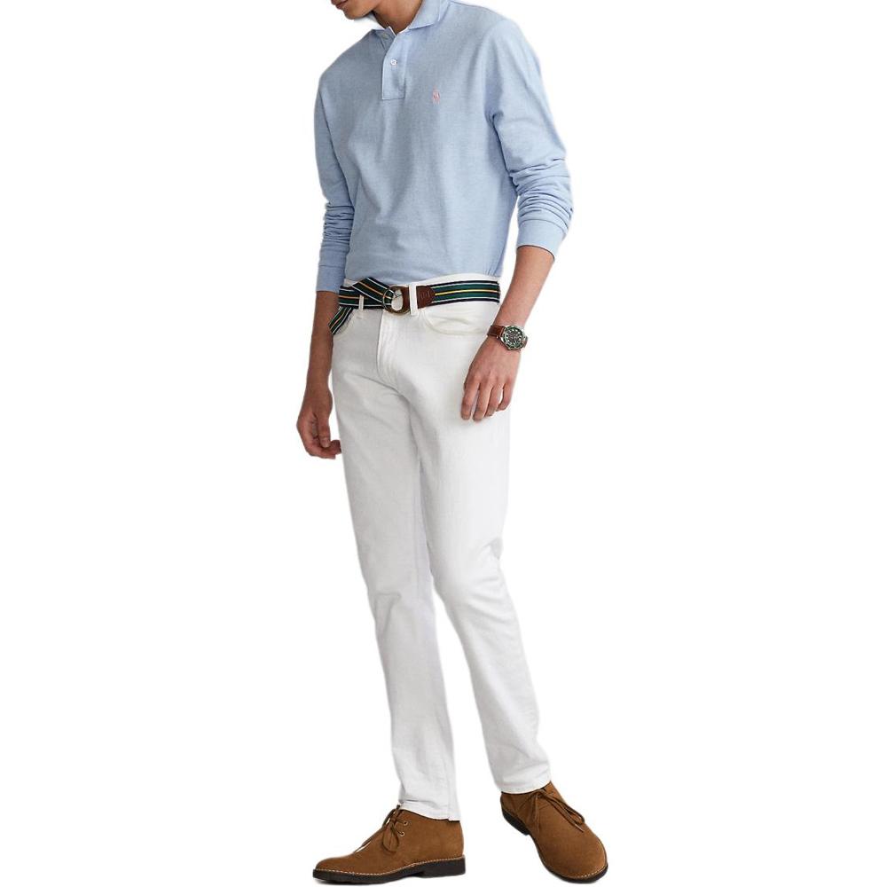 Polo Ralph Lauren Embroidered Pony Logo Long Sleeve Polo Shirt Men Tops Light-Blue MNPOKNI16821831-400