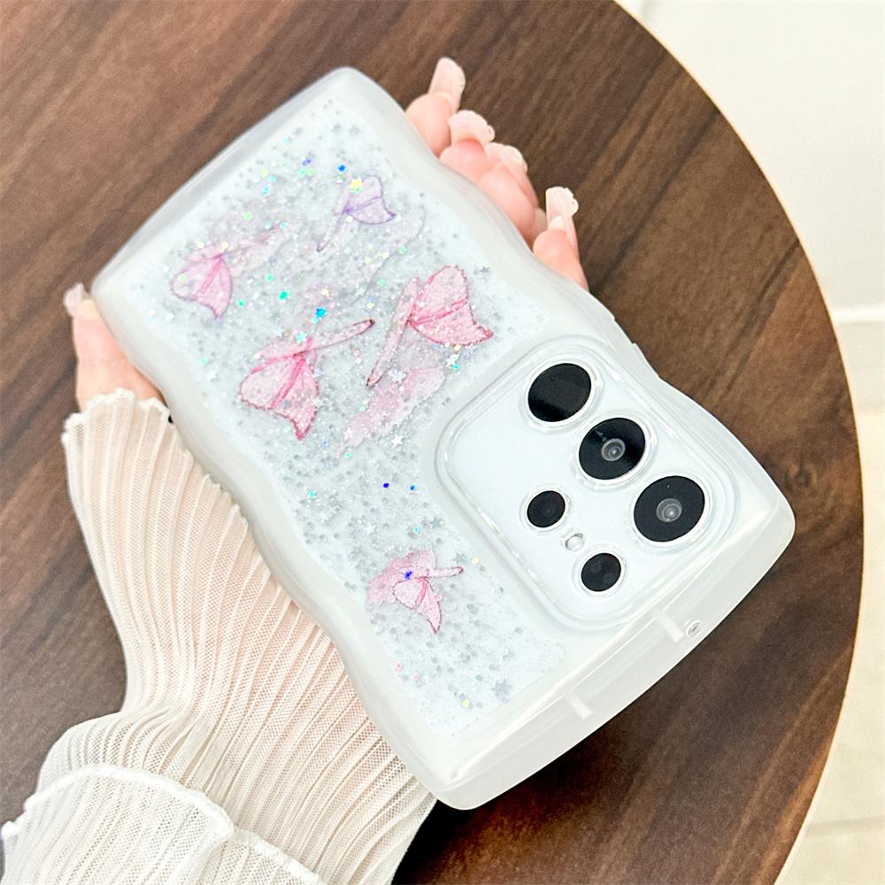 Чехол Glitter Butterfly Wave для Samsung Galaxy S24 Ultra S22 Plus S23 FE A55 A54 A15 A14 A13 A53 A35 Мягкий силиконовый чехол Bling